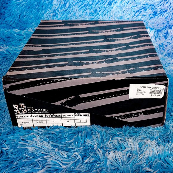 T.U.K BLACK/WHITE POLKA DOT 7 EYE VIVA MONDO CREEPER BOOTS - Picture 3 of 8